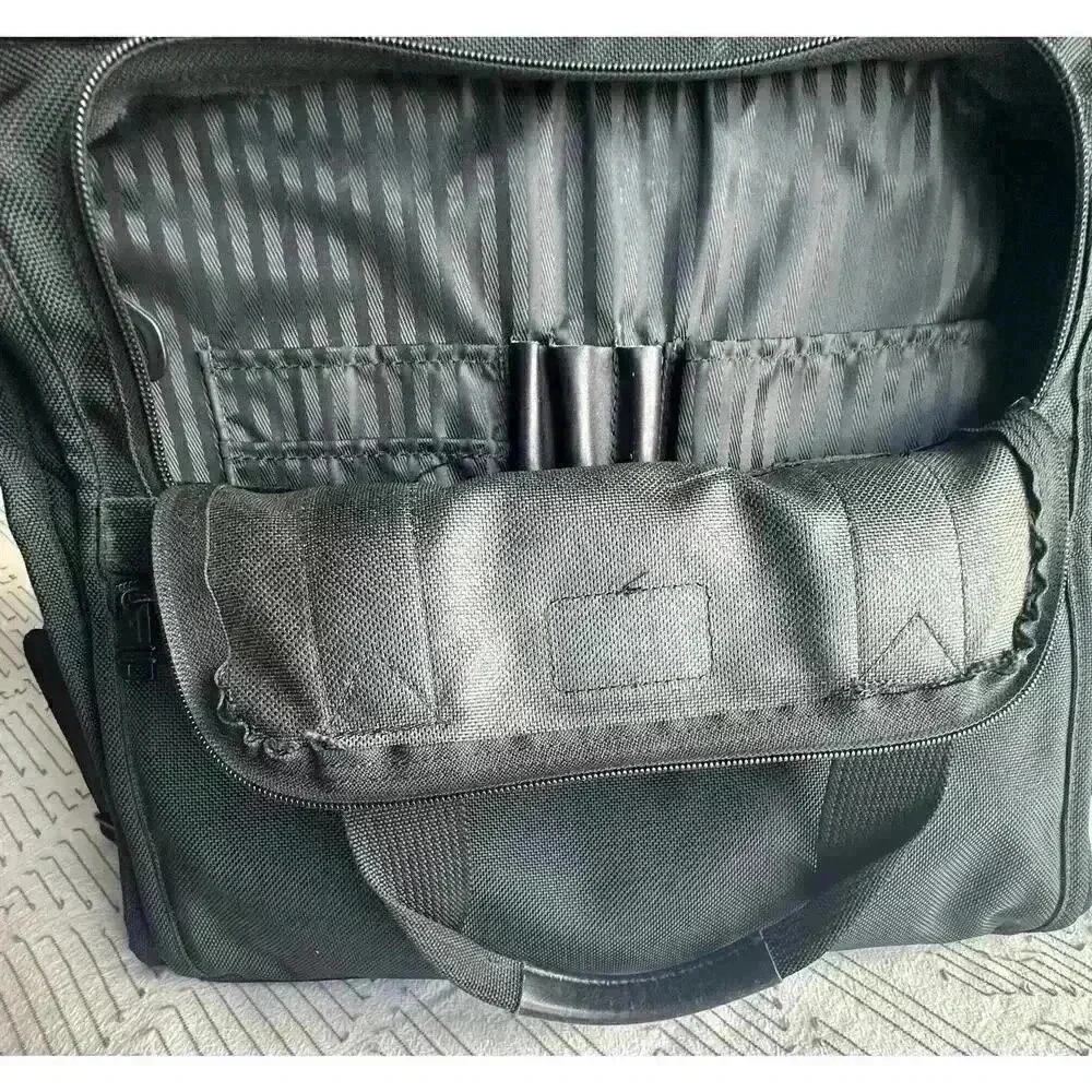 TUMI Black Nylon Canvas Laptop Messenger Portfolio Bag & TUMI Cord Pouch